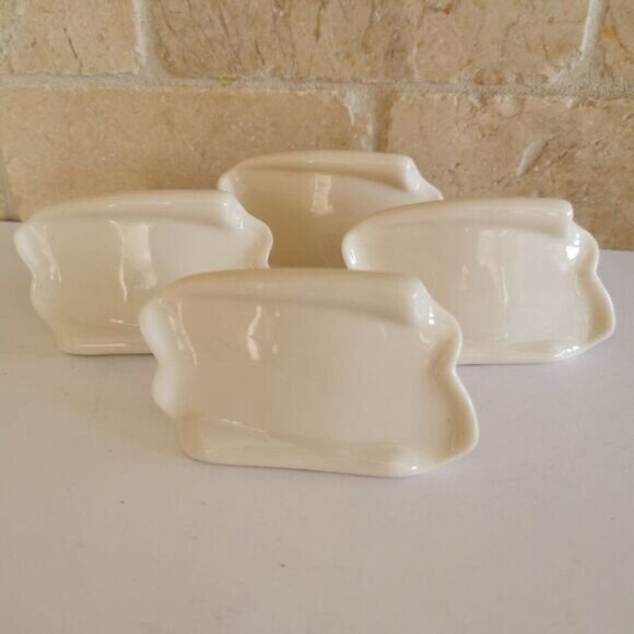Set of 4 Skye McGhie Cream Name Cards, Reusable Place Cards Vintage Table China - Picture 1 of 7